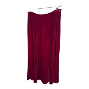 Eileen Fisher Velvet Elegant Claret Red Women's Maxi Skirt